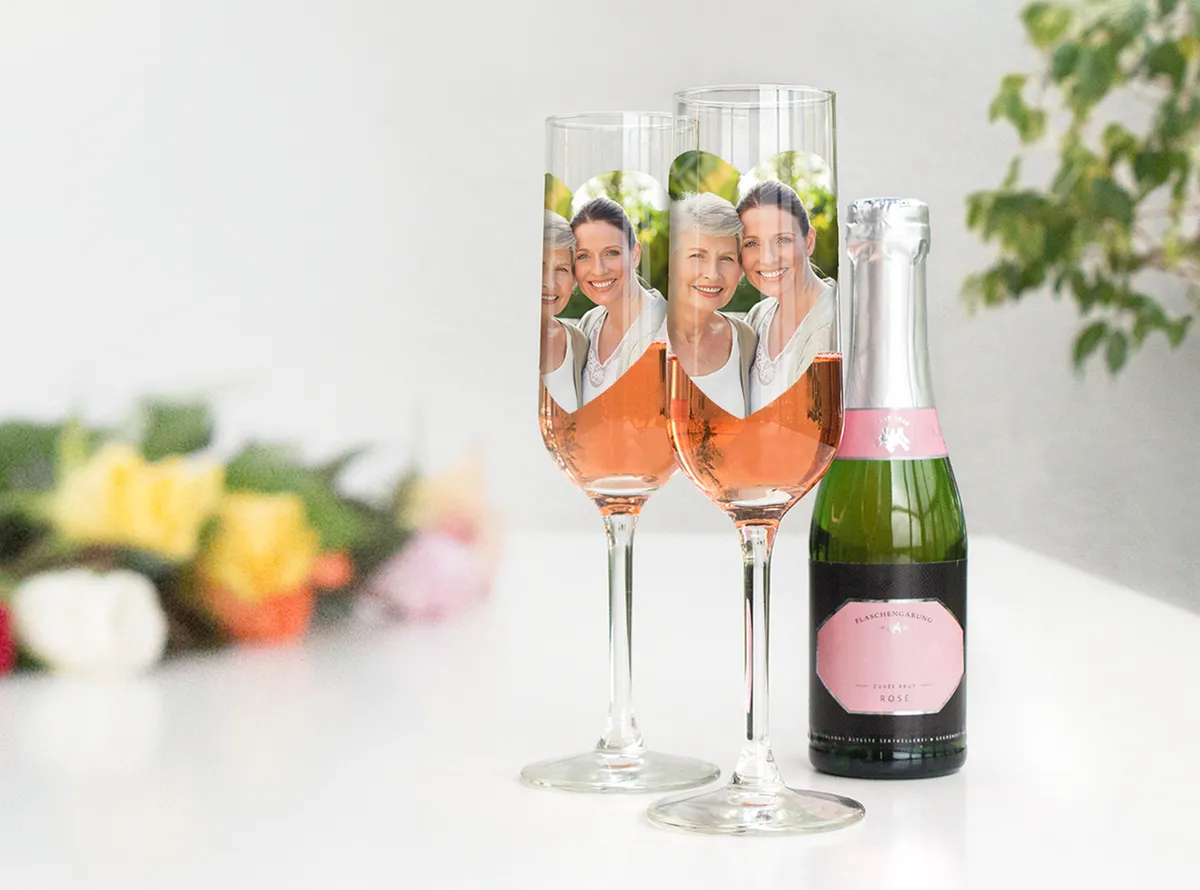 Sektglas mit Foto - Fest